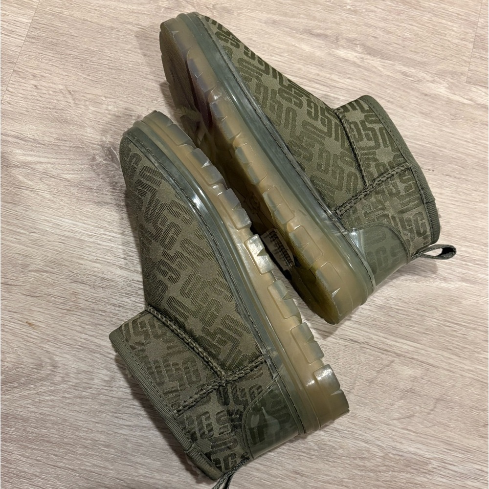 Ugg’s Classic Mini Monogram Boots Burnt Olive, 7 - Picture 8 of 9